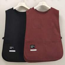 1 pezzo Grembiule impermeabile e antimacchia di stile gilet, in nylon traspirante con maniche, grembiule antisuciume multi-uso per bar/caffetteria