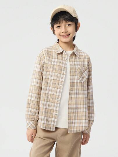 Balabala Kids' Long-Sleeve Shirt, Classic Spring Button-Up