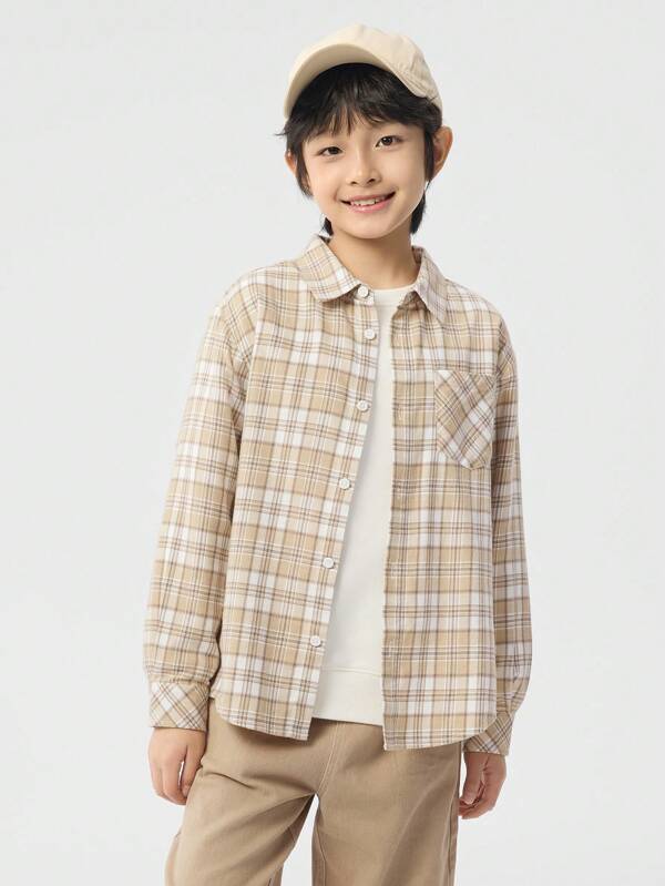 Balabala Kids' Long-Sleeve Shirt, Classic Spring Button-Up