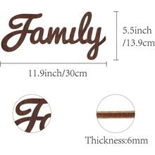 1PC Cutout Sign Family Letter Wooden Wall Arts Decor Quotes Wood Word Sculpture Signs Rustic Farmhouse For Housewarming Home Front Door Entryway Wall Decoration, Brown, 11.9 X 5.5inch