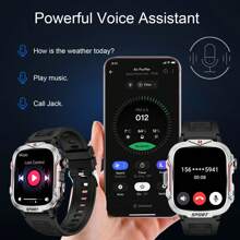 LIVLOV Smart Watch With Flashlight/ SOS Modes For IPhone Android, 1.96'' HD Screen Sport Fitness Tracker With 420mAh Battery, Answer/Make Calls, AI Voice, Waterproof Watch With 100+ Sports, Sleep Monitor, Pedometer, Games, Smartwatches For Men And Women