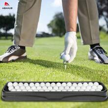 ABAHUB Bandeja para pelotas de golf, dispensador de pelotas de golf, dispositivo alargado de almacenamiento de golf, contenedor de almacenamiento de pelotas de golf, accesorio de entrenamiento de golf, apto para práctica en casa, tanto interior como exterior.