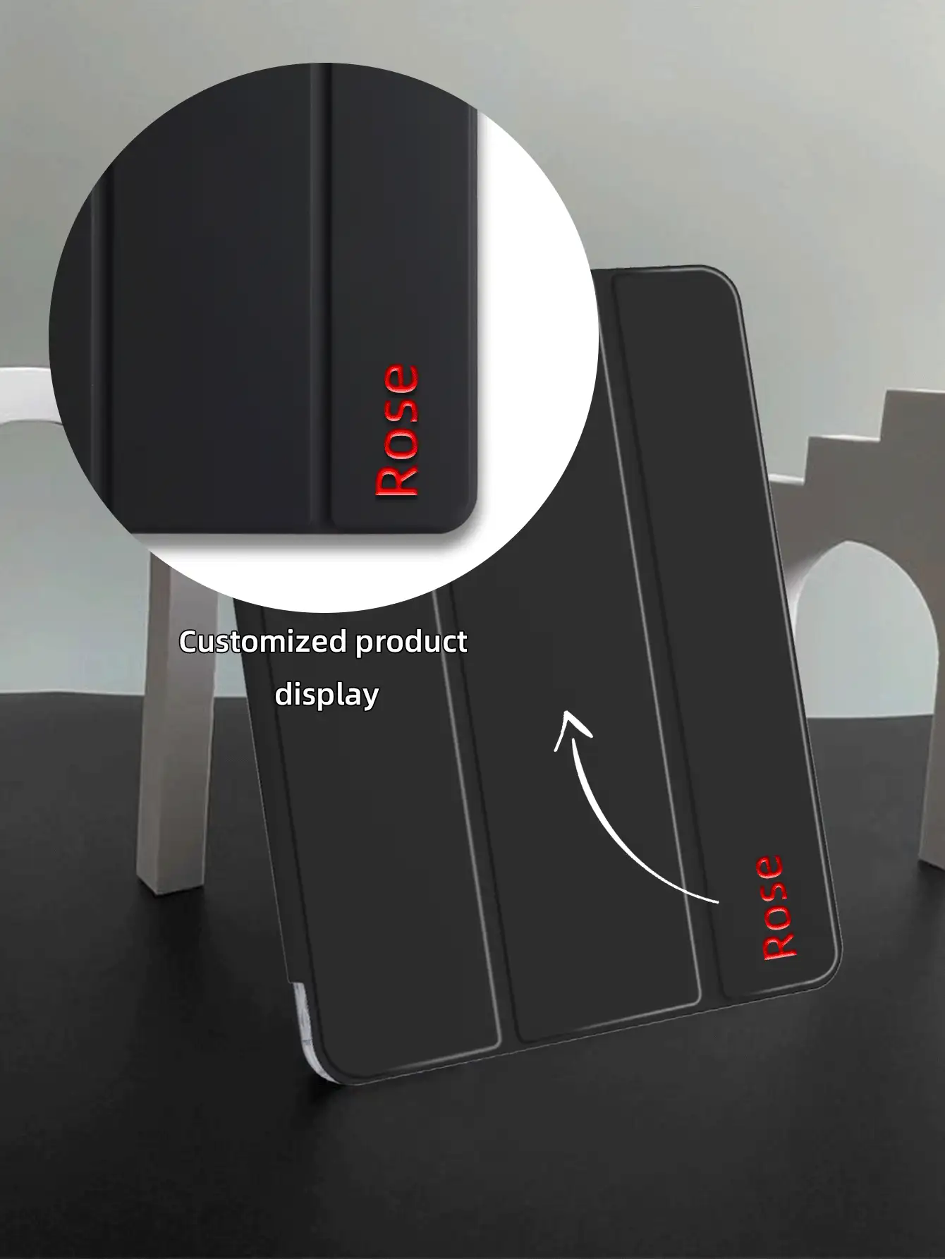 1 carcasă neagră acrilică personalizată pentru tabletă, cu text personalizat, carcasă din spate transparentă, repaus/ trezire magnetică, compatibilă cu iPad Mini6/Mini7/Air/Air2/9.7/10.2/10.5/Air4/Air5/10.9inch/Pro11/10th/Air 124/-20. 11-in.(M4)-2024, vă rugăm să dezlipiți filmul înainte de utilizare, poziția slotului stiloului poate varia în funcție de model