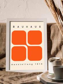 1pc Modern Orange Abstract Canvas Art Print - Frameless Polyester Wall Decor For Living Room, Bedroom, Office - Minimalist Mid-Century Design - Perfect Christmas Gift, Room Decor, Retro, Corridor Decoration, Perfect For Room Decor