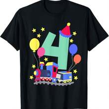 4th Birthday Train Lovers I'm 4 Boys Kids Four Years Old T-Shirt