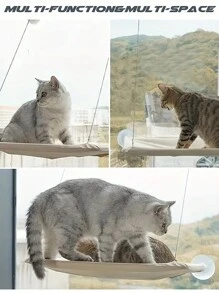 1 Stück Katzen-Hängematte, hängender Katzenkorb, Kunststoff-Material Fenster-montiertes Haustierbett, für Katzen & kleine Hunde, Fenster-fixierte Sitzfläche, Tragkraft 5 kg, Haustierzubehör