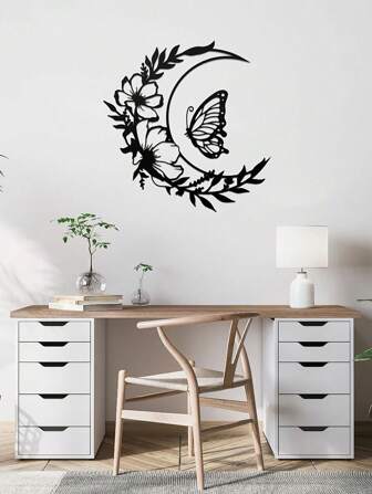 Hello Young 1 件金属墙饰中的月球图像、动物群、植物群、星座和天体图案，让室内充满月光美感，非常适合休息室、闺房、书房等。,家居装饰,房间装饰,墙面装饰