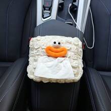 1pc Cute Car Paper Napkin Tissue Box Holder, Hanging Tissue Dispenser