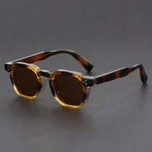 1 buc ochelari retro Boho pentru alpinism, pescuit, alergare - ramă poligonală cu ramă completă și lentile PC - ochelari decorativi de înaltă calitate pentru călătorii în aer liber, pentru vacanță de vară la plajă, în aer liber, călătorii