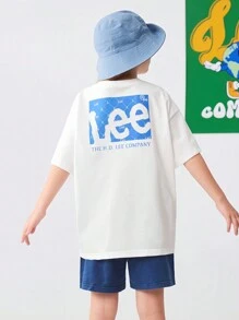 Lee Pure Cotton White Breathable Comfortable Simple Fashionable Boys And Girls Summer Short-Sleeved T-Shirt