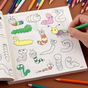 10,000 幅简易素描本、零基础手绘入门自学书、线条画本、绘画涂色本、绘画教材、母亲节、妈妈礼物、返校、学校用品