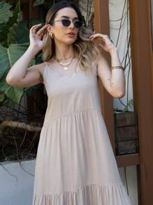 Women Dresses - Beige - View 3