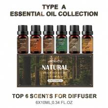Essentielles Öl Set, für Aromatherapie Zuhause, Kerzen, Luftbefeuchter, Verdampfer, hochkonzentriertes ätherisches Öl Gipsverdampfer, (A: Adlerholz & Bernstein & Weihrauch & Himalaja-Zeder & Ambra & Orientalischer Bacor B: Adlerholz & Bernstein & Weihrauch & Himalaja-Zeder & Moschus & Guajakholz *10ml/0,34oz)