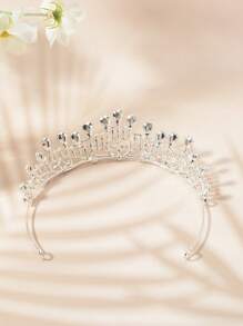 1pc Geometric Pattern Boho Elegant Zinc Alloy Luxury Wedding Bridal Accessory, Bride Wedding Hair Decoration Crown Veil, Simple & Modest, Suitable All Year Round