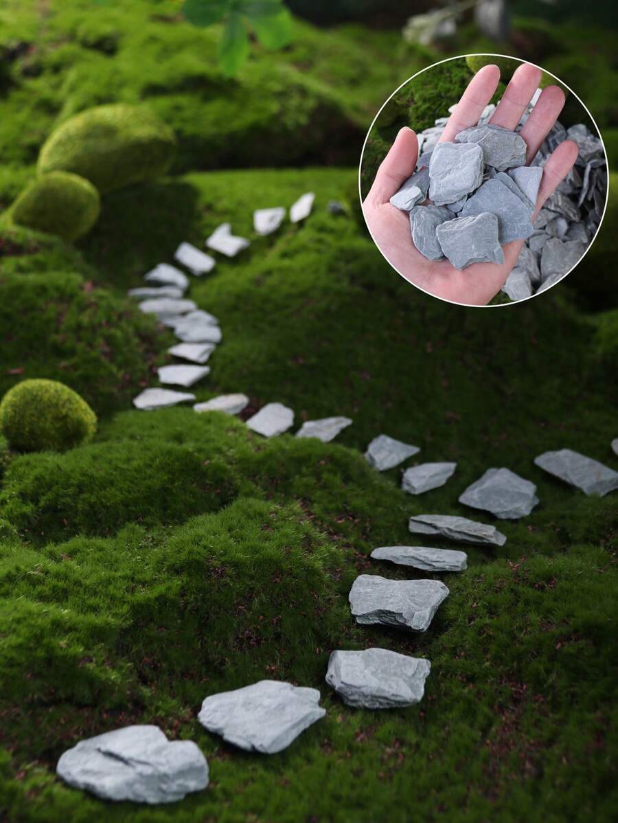 200g/400g1-7cm Small Rock Fragments For Miniature Landscape Decoration, Used For Making Stepping Stones, Stair Stones, Garden DIY Rockery Materials, Indoor Green Plant Decoration Materials And Ornaments