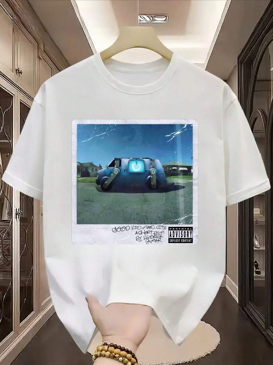 Payeah Reboot Van Digital Print Round Neck Short Sleeve Women's T-Shirt (220g Heavy Cotton 1pcs) - 白色 - 查看 1