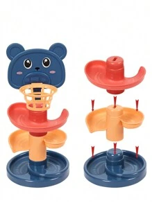 1pc Baby Toy Puzzle Early Education Shooting Track Rotation Joyful Rolling Ball Sliding Ball Tower Stacking High/Some Accessories, Colors, Written Words, Patterns, Shapes Are RandomPay Attention To Those Under 3 Years Old