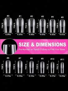 600pcs Medium Almond Square Nail Tips - Full Cover, Soft Gel X Acrylic, Half Matte Finish, Pre-Shaped Almond Square Fake Nails Acrylic False Nail Tip For Salon And Home Nail Design 12 Sizes