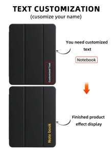 1 carcasă neagră acrilică personalizată pentru tabletă, cu text personalizat, carcasă din spate transparentă, repaus/ trezire magnetică, compatibilă cu iPad Mini6/Mini7/Air/Air2/9.7/10.2/10.5/Air4/Air5/10.9inch/Pro11/10th/Air 124/-20. 11-in.(M4)-2024, vă rugăm să dezlipiți filmul înainte de utilizare, poziția slotului stiloului poate varia în funcție de model