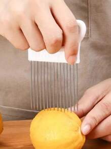 2 piezas/1 pieza Sujetador de cebolla para rebanado, cortador de cebolla de acero inoxidable para rebanado, rebanador de patata, limón, tomate, peine de cocina para verduras, frutas y carne