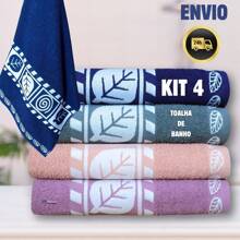 Kit 10 Toalha de Banho Grande e Grossa Felpuda Bordada Macia Algodão