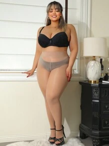 1 st Plus Size 80D Glanzende Hoge Elastische Effen Kleur Strakke Pantykousen, Geschikt Voor Nachtclubdansen, DIY, Valentijnsdag, Sexy & Veelzijdig