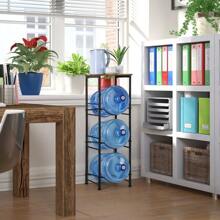 5 Gallon Water Bottle Jug Holder 3-Tier Water Bottle Holder Organizer With Top Shelf, Heavy Duty Water Dispenser Stand Rack For Kitchen Living Room Office, Rustic Brown - Multicolor - View 7