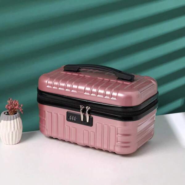 Bolsa de maquiagem portátil de 16 polegadas, caixa de senha de grande capacidade para mulheres, bolsa leve para artigos de higiene pessoal, caixa de armazenamento de cosméticos