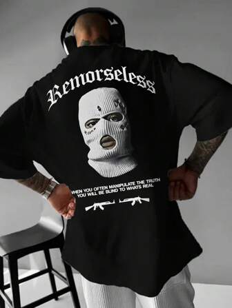 Maglietta casual da uomo con stampa, manica corta, alla moda, fresca