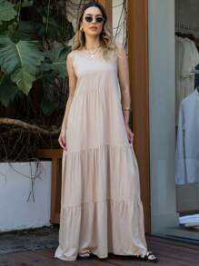 Women Dresses - Beige - View 1