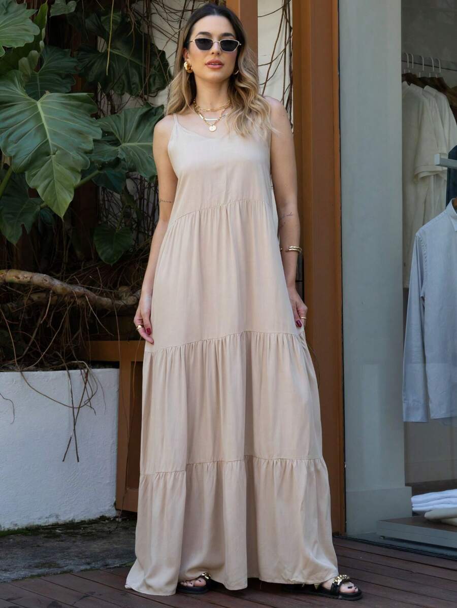 Women Dresses - Beige - View 1