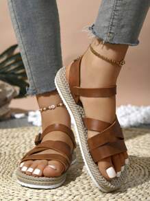 Handmade Women's Fashion Comfortable Non-Slip Soft Open Toe Flat Sandals, Summer