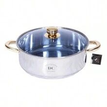 Juego de arroceras deliciosa Jumbo acero inoxidable reforzada y pesada. Tapas de vidrio templado. Cocina más rápido, fácil limpieza - Dorado - Ver 3