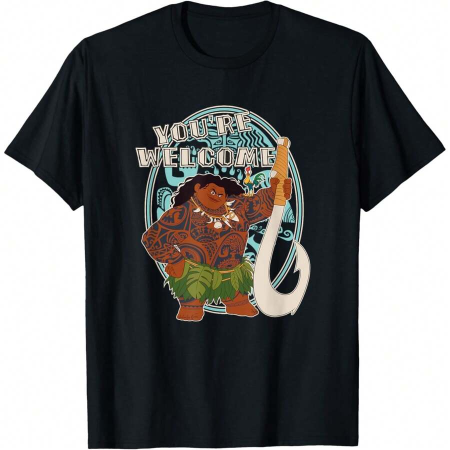 Maui You're Welcome Frame Chest Portrait T-Shirt - Black - View 1