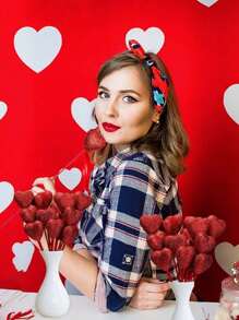50PCS Valentine Glitter Foam Hearts Picks Sparkly Foam Hearts Stems Wooden Glitter Heart Picks Puffy Heart Picks Or Valentine Decorations And Flower Arrangements