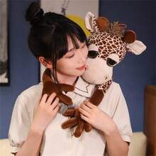 Keylingwd 卡哇伊搞笑长臂森林动物柔软可爱毛绒玩具长颈鹿猴子豹子狮子毛绒玩具男孩女孩生日礼物房间装饰派对装饰情人节礼物送给男朋友和女朋友可爱贴心的生日礼物