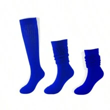 1 par de calcetines azules holgados, calcetines de media pantorrilla para mujer