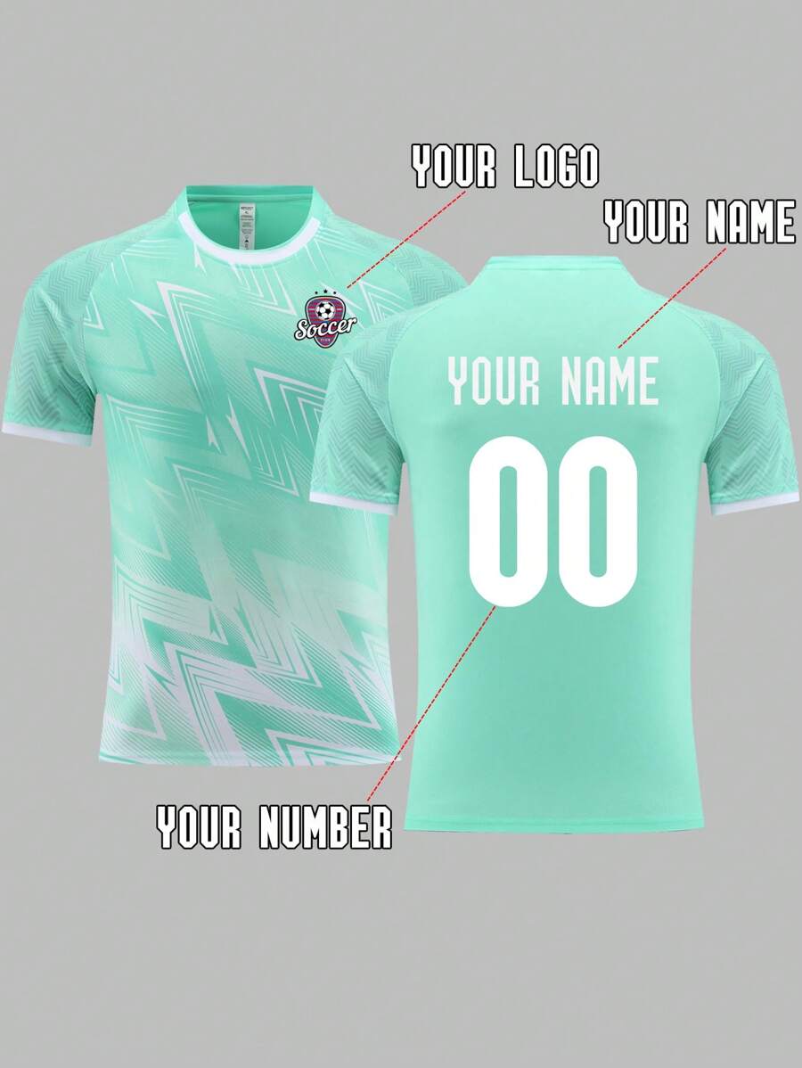 Camiseta de fútbol personalizada con patrón, logotipo, nombre y número, uniforme de equipo de fútbol DIY, camiseta deportiva unisex adecuada para fútbol, bádminton y voleibol, primavera/verano