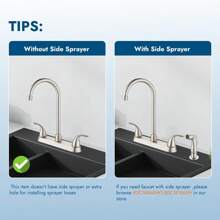 Kitchen Faucets High Arc 360°Rotating Spout Kitchen Sink Faucet 2 Handle 8 Inch Kitchen Faucet With Supply Lines 3 Hole Kitchen Faucet Without Side Sprayer Brushed Nickel/Matte Black - Brushed Nickel-B - View 9