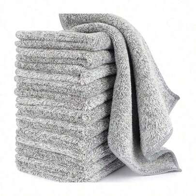 10pcs/Set High Absorbency Bamboo Charcoal Fiber Dish Towels - Quick Dry, Oil Proof, Washable Cleaning Cloths For Dishes, Kitchenware, Kitchen