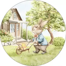 Felicita Round Party Panel 50x50cm 3D Sublimated Fabric Easter - FRDP-276 - Xem 1