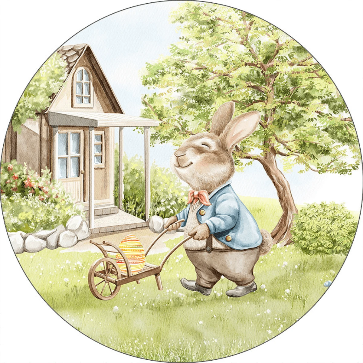 Felicita Round Party Panel 50x50cm 3D Sublimated Fabric Easter - FRDP-276 - Xem 1