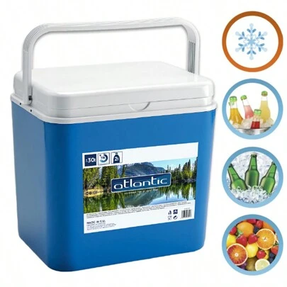 STARLEY--Nevera Portátil Térmica Azul y Blanco Polipropileno Ideal Para Actividades al Aire Libre en el Jardín Camping Barbacoas Pisicna Playa Capacidad 10/18/24/30Litros