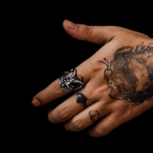 Demon Rings, Vintage Gothic Men's Rings, Unique Demon Power Rings, Punk Birthday Gifts, Christmas Gifts For Him. Handmade Jewelry