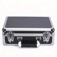 Caja de almacenamiento de aleación de aluminio, 42x30x15cm/33x24x12cm, estuche de herramientas impermeable, caja de equipos de metal portátil, equipaje de mano, contenedor de instrumentos portátil con esquinas reforzadas y resistente a golpes, adecuado para herramientas, ropa, zapatos, cosméticos, joyas, documentos, instrumentos, manualidades, fotos, etc. (2 tamaños disponibles) Bolsa para la escuela, accesorios escolares, artículos escolares