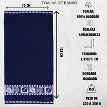 Kit 10 Toalha de Banho Grande e Grossa Felpuda Bordada Macia Algodão