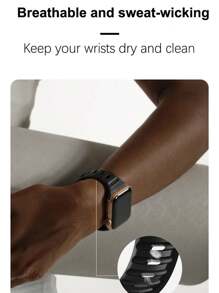 1pc Unisex Sports Square Buckle Silicone Watch Band, Compatible With Apple Watch 46mm 49mm 40mm 44mm 45mm 41mm 42mm 38mm, Adjustable Wristband, Compatible With Apple Watch Series 11 10 9 8 SE 7 6 5 4 3 2 1 Ultra 3/2/1 S10/S11, Unisex - Black - View 4
