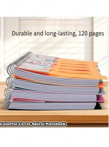 120 Page Spiral Notebook - Ultra Thick 5-Themed PP Separated Notebook With Color Cover - A5 Available In Four Colors