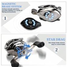 BILLINGS Baitcasting Fishing Reel With Magnetic Brake System,7.2:1 High-Speed Gear Ratio,High Strength Metal Spool,LightWeight ,Suitable For Freshwater And Saltwater
