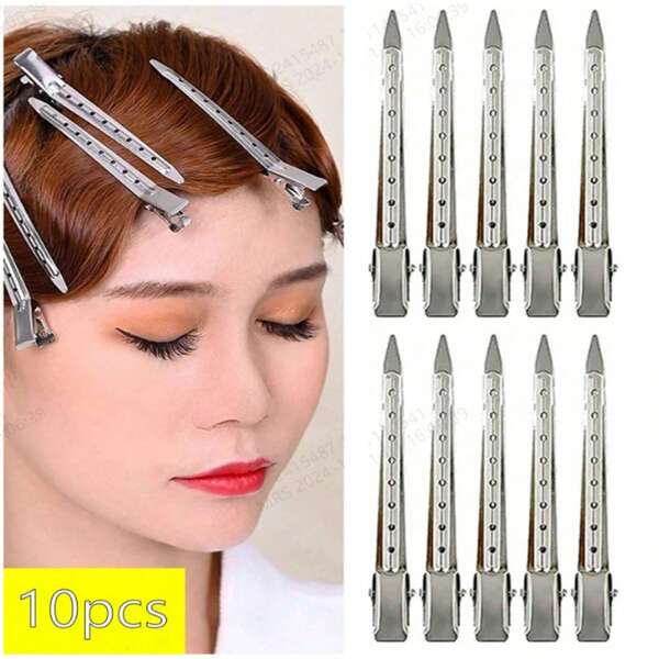 Set van 10/20/30/50 metalen haarspelden, geschikt voor styling, sectie, salon, uitgroei knippen, uitdunnen, doe-het-zelf haaraccessoires, haarwortel pluizige haarclip, haarspeld met pluizige magische haarclip zonder sporen, pony, eendenmond haarspeld, haarstyling gebied positioneringsclip